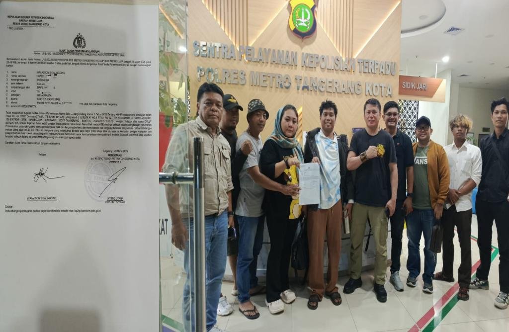 Ketua Projo Muda Kota Tangerang Halasson Sigalingging Melaporkan Salah Satu Akun Sosmed Ke Polres Metro Tangerang Kota