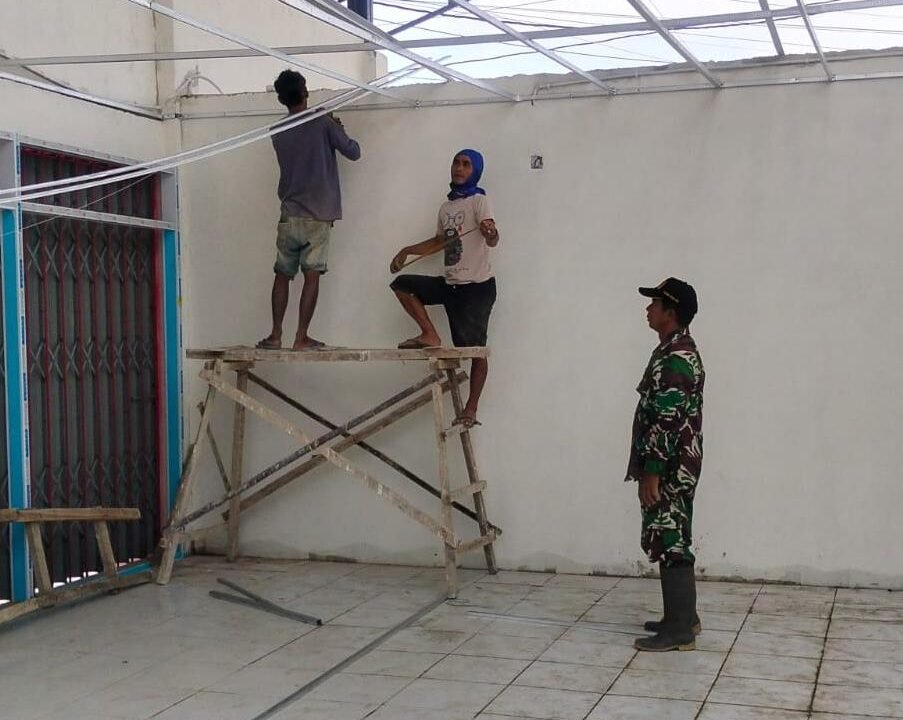 Babinsa Pelutan Pemalang Tinjau Progres KDKMP Pastikan Pembangunan Tepat Sasaran